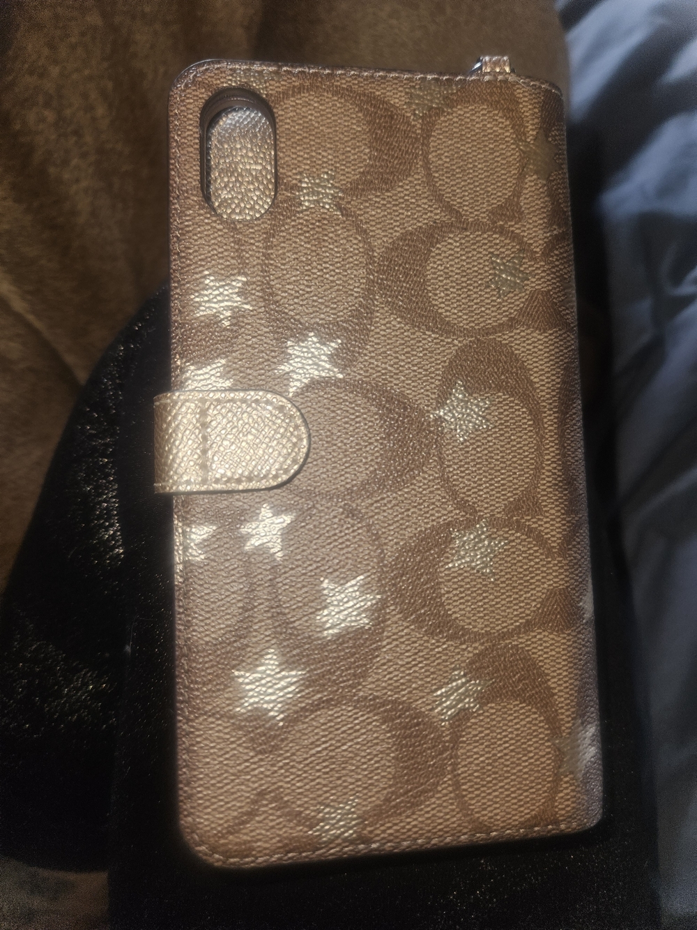 Coach Signature Star Print Phone Wallet Case - Brown